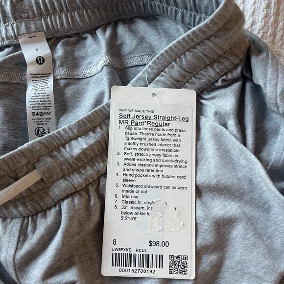 Lululemon Soft Jersey Straight-Leg Mid Rise Pants - Picture 5 of 5
